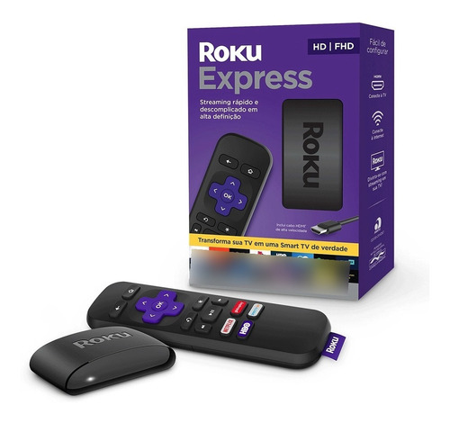 Roku Express 3930 Conversor De Smart Tv Full Hd Com Controle