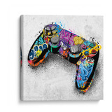 Cuadro Decorativo - Ps Controller Graffiti, Aste, 20x20