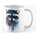 Taza Mapache Acuarela Calidad Premium