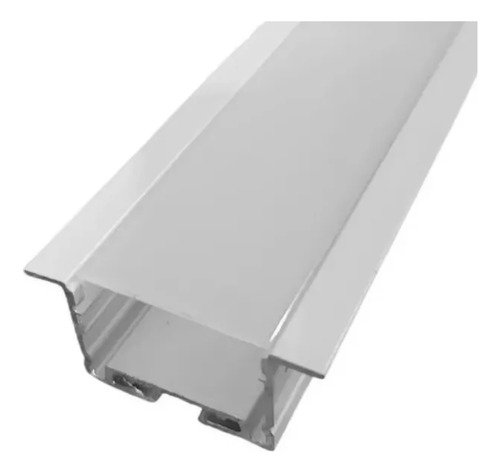Perfil Led Embutido Largo Grosso 40mm Branco 1mt Aluminio