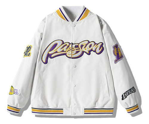 Lakers Deportes Chamarra Casual Uniforme De Béisbol