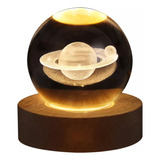 Lámpara Saturn 3d Night Light Crystal Light Planet Sphere