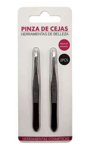 Set 2 Pinzas Depilación Cejas Facial Punta Acero Inoxidable