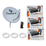 Kit Antena Parabolica Ku 75cm C/ 3 Midiabox B5 Century Ku 5g