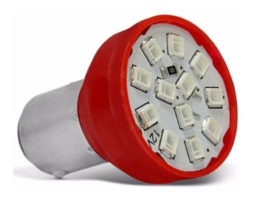 Par Lampada Led Vermelho 1 Pólo 12v  Lanterna Tuning