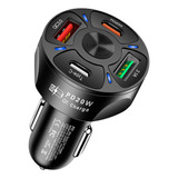 Cargador De Coche De 4 X 2 Usb+tipo C De Alta Calidad, 38 W,