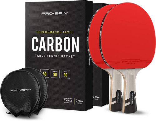 Pro Spin Raqueta De Tenis De Mesa Fibra Carbono Ping Pong X2