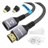 Cable De Ex Ión Hdmi Corto De 4 K, Paquete De 1 Pie Y 2,