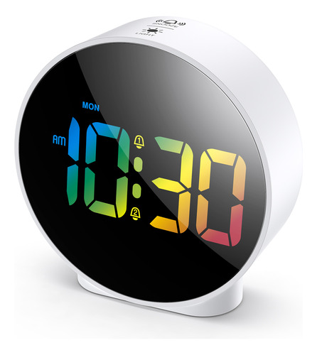 Reloj Despertador Digital Con Pantalla Led Curva De 4 Nivele