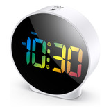 Reloj Despertador Digital Con Pantalla Led Curva De 4 Nivele