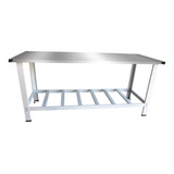 Mesa Serviço Bancada Industrial Aço Inox Paneleiro 180x70