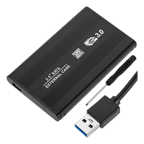 Cofre Case Para Disco Duro Sata 2.5 Usb 3.0 5 Gbps Negro