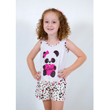 Pijama Infantil Estampas De Bichinhos Verão Curto Feminino