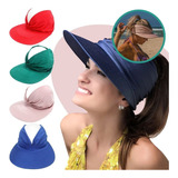 Visera Turbante Mujer Sombrero Playa Gorro Protección Uv Color Azul Marino