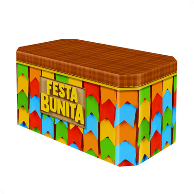 Capa De Mesa Veste Fácil Festa Junina Bandeirinhas Tecido Sublimado Para Arraiá