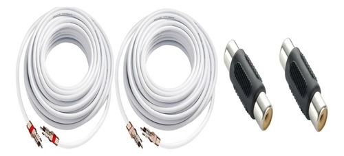 Ponto Escravo Pra Receptor Parabólica Par De 20m Coaxial Rca