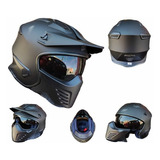 Casco Para Moto Kov Rock-o Con Mascara Certificado Dot Color Negro Tamaño Del Casco M (57-58 Cm)