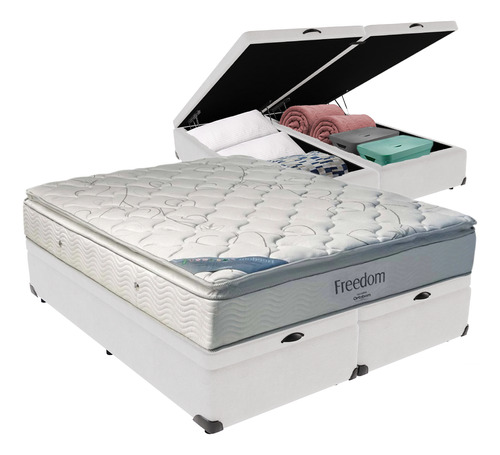 Cama Baú Colchão Queen Ortobom Freedom Viscoelástica D33