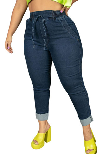 Calca Jogue Jeans Feminina Plus Size Cós Elastico Sem Ziper