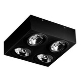 Spot Plafon Sobrepor 4 Lampadas Ar111 C/ Lamp. Led 12w 2700k