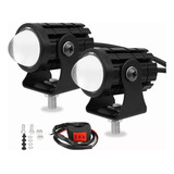 Par Mini Lupas Led Faros Auxiliares Dual Color  6000k