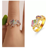 Anillo Ajustable Multicolor Unicornio Para Mujer