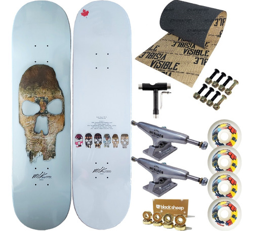 Skate Profissional Maple Milk 8.0 Completo Intruder Moska