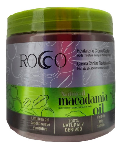 Crema Capilar Revitalizante Macadamia Oil 500ml Rocco