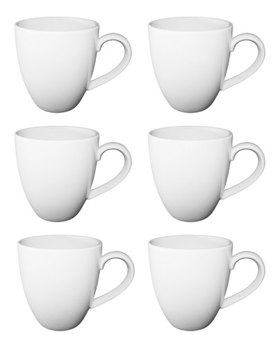 Taza Porcelana Blanca Tsuji Jarro Mug 390ml Línea 1600 X6 U