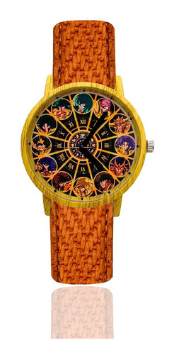 Reloj Caballeros Del Zodiaco Estilo Madera Tureloj