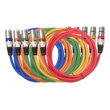 Muyier Cable Xlr De 3.2 Pies, 5 Paquetes De Colores: Cable