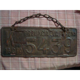 Antigua Patente De Auto Provincia Eva Peron 5439 (la Pampa)