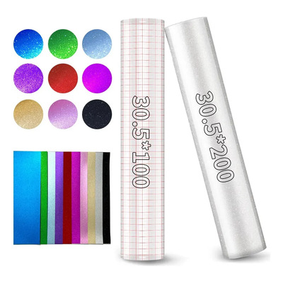 3m Vinil Adhesivo Glitter Con Papel Transfer De Calidad Cameo Silhouette Cricut\u002Ftransferencia Vinilo\u002Fwrap Rosa Glitter\u002Fvinilo Transfer Cricut Rollo\u002Fvinil Permanente\u002Fplata | Meses sin interés