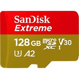 Cartão Microsd Sandisk 128g Extreme4k Gopro, Drone E Celular