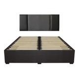 Cama Recamara - Base Box Cabecera Roma Chocolate King Size Color Marrón