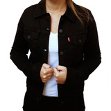 Campera Jean Negra Levis Original Trucker Mujer