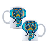 Taza Elefante Colores Mándala Elephant Café O Té
