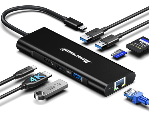 Hiearcool Hub Usb C, Adaptador Ethernet Usb C, Estacion De A