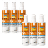 Combo X6 La Roche Anthelios Dermopediátrico Fps50 Spray200ml