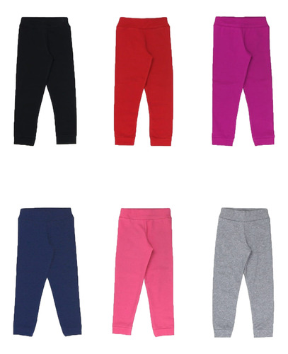 Kit 3 Calça Moletinho Legging Infantil Punho Tam 1 2 3 4 6 8