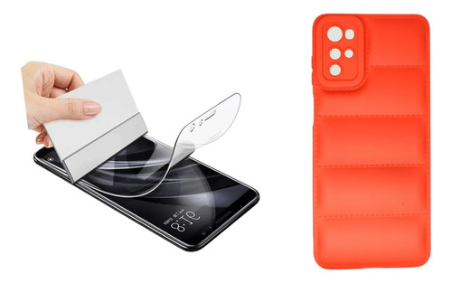 Funda Puffer + Hidrogel Compatible Con Motorola G22