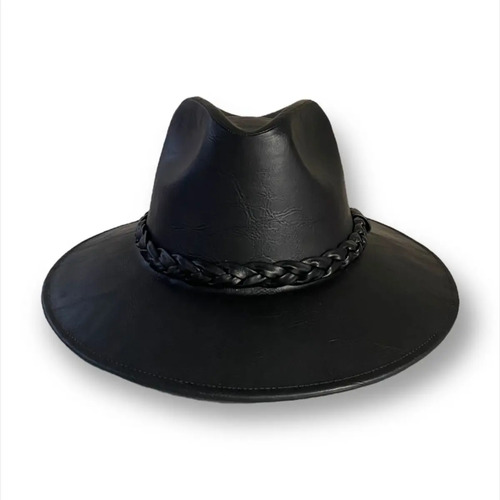 Sombrero Vinipiel Dama Casual Artesanal Sol Frio Negro