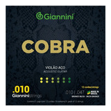 Encordoamento Giannini Cobra 12 Cordas Violão Aço 010 80/20