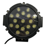 Faro Led Redondo 51w 17 Leds Frente Negro 4x4 Auto Iael