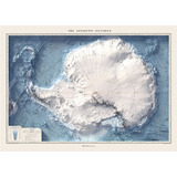 Mapa Físico Antartica Edición The Times 100x71cm Adhesivo