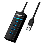 Hub Usb 4 Entradas Preto C/ Alimentação Usb Uh-30a Exbom