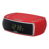 Reloj Estéreo De Mesa De Cd Para El Hogar Moderno Rojo Radio