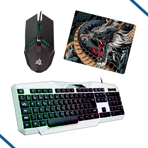 Kit Teclado Gamer Semi Mecanico Led Rgb Mouse Mouse Pad 