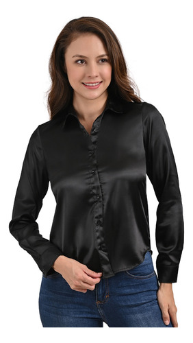 Blusa Mujer Satinada Moda Casual Elegante Formal 