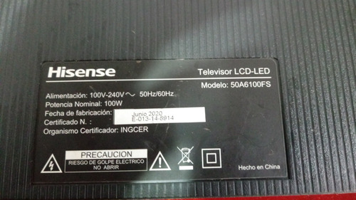 Televisor Hisense 50a6100fs Desarme Venta Solo Por Pieza